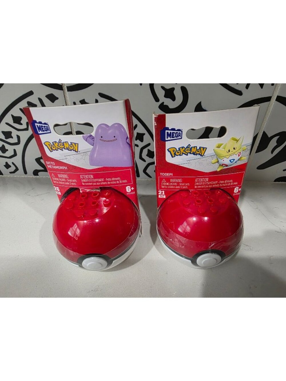 New Lot of 2 Mega Construx Pokemon Character Togepi and Ditto in Poke Balls
